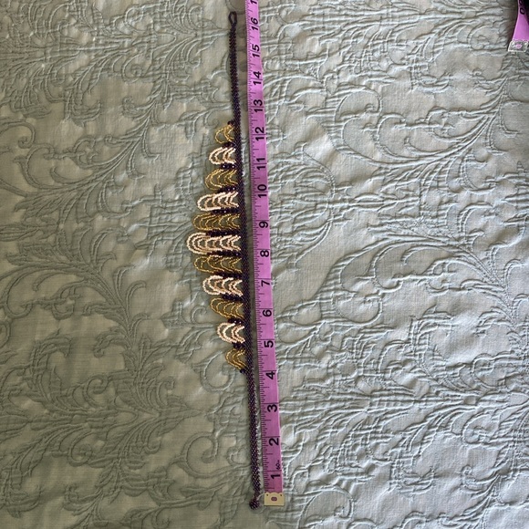 Vintage purple and gold beaded necklace - Picture 2 of 4